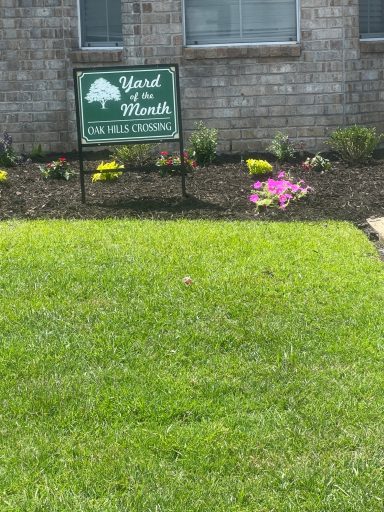 Yard of the month sign show cased
